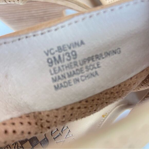 Vince Camuto Bevino Tan Heeled Booties Sandals Boho Leather Zippered Size 9 - Picture 5 of 11